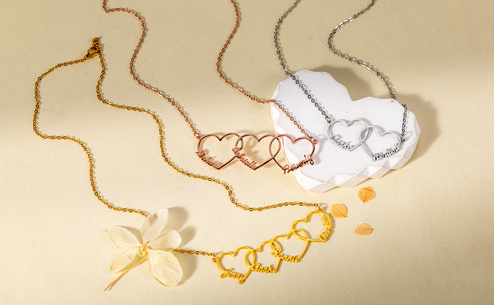 Collier personnalisé avec cœur et nom